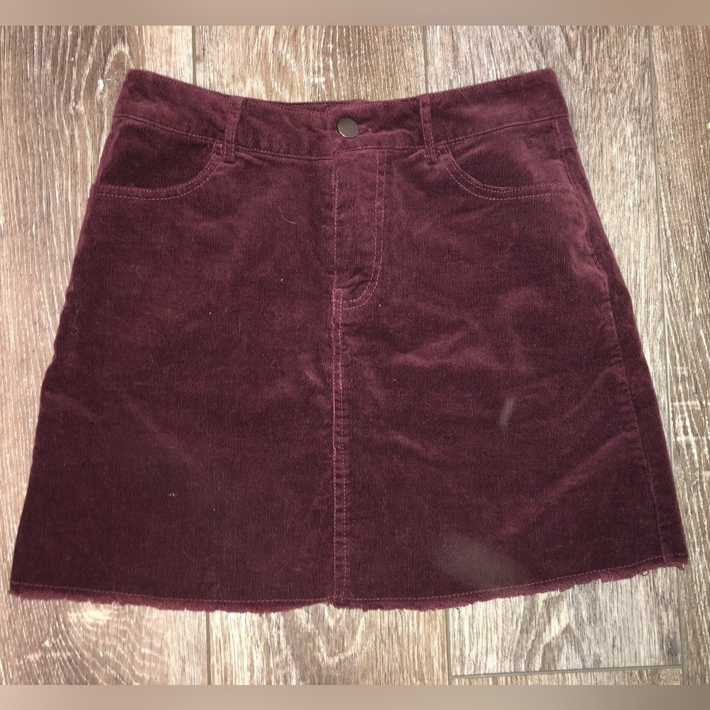 Forever 21 Burgundy Corduroy Mini Skirt